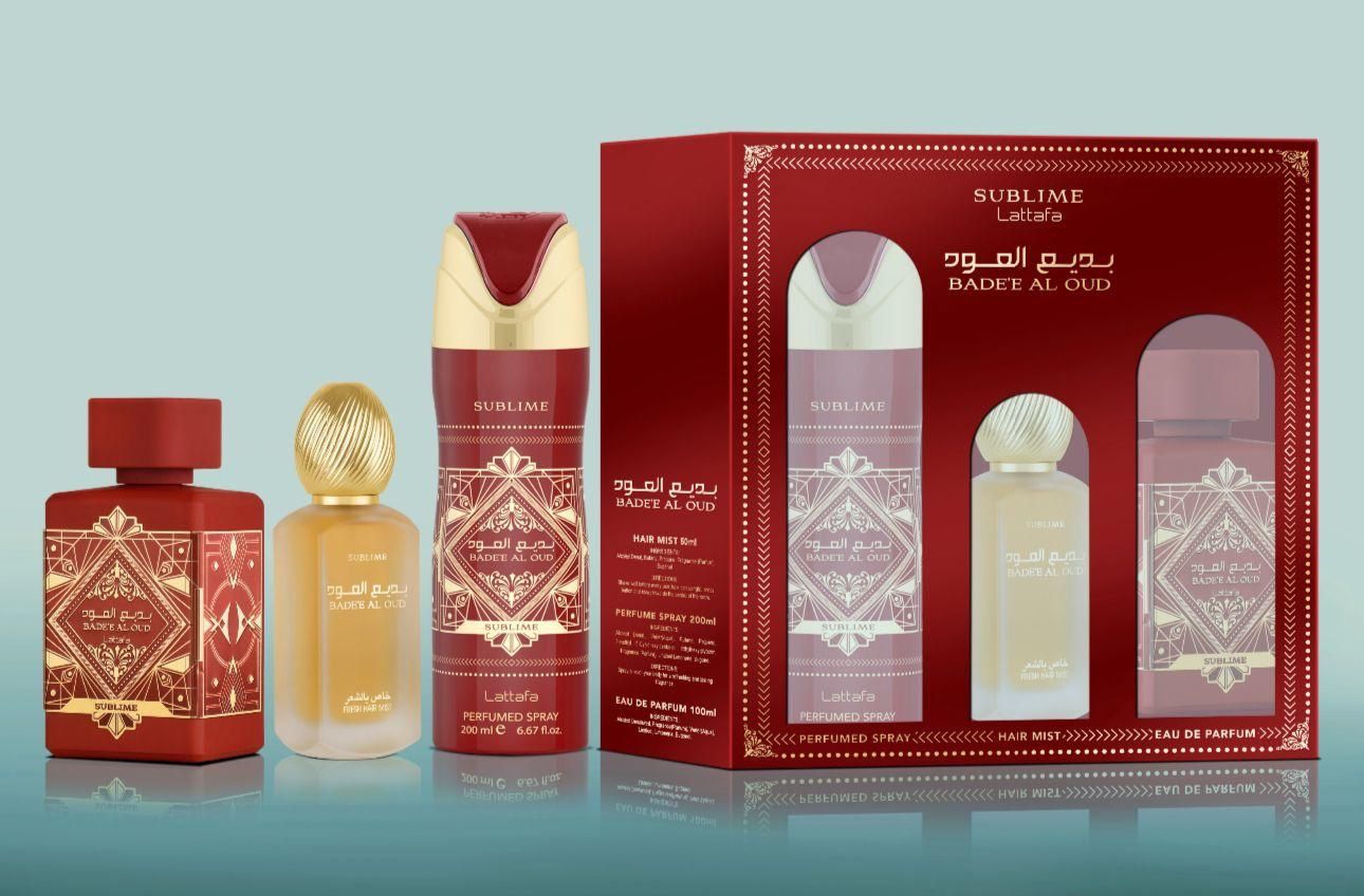ESTUCHE LATTAFA BADEE AL OUD SUBLIME (3 PIEZAS) - Perfumes Aqua