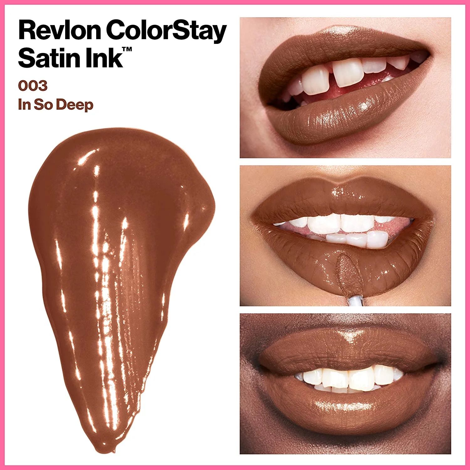 MAQUILLAJE REVLON (LABIAL LIQUIDO SATIN INK) (IN SO DEEP 003) - Imagen 2