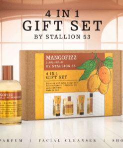 ESTUCHE EMPER STALLION MANGO FIZZ UNISEX EDP (4 PIEZAS)